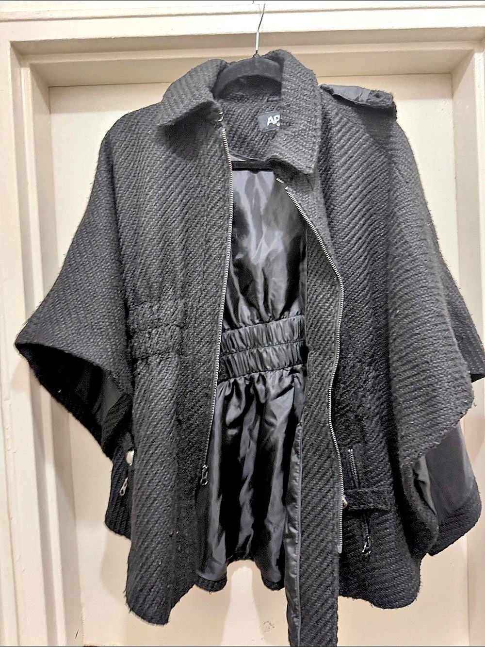 APT. 9 Hooded Black Cape Jacket Like New